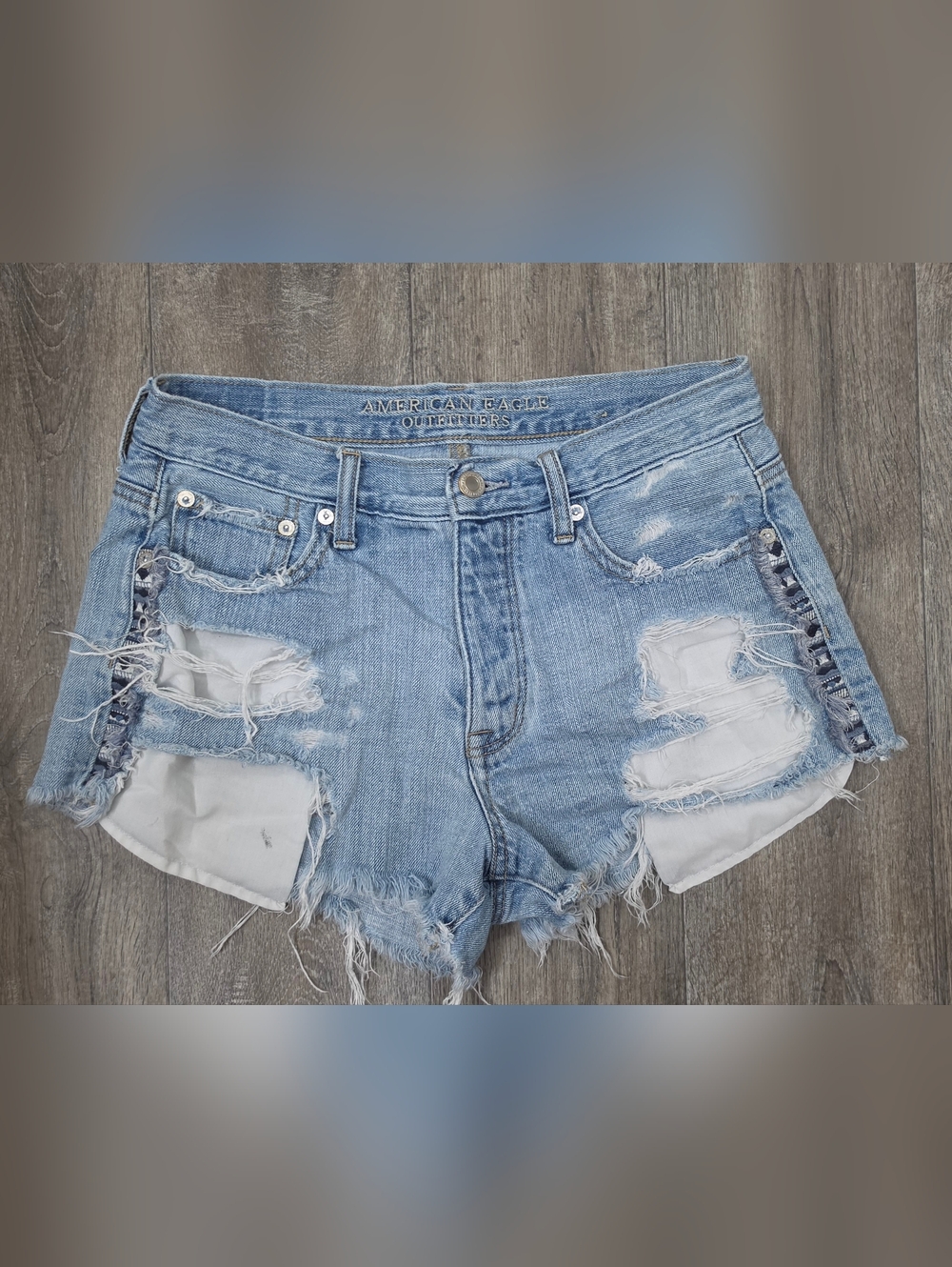 American Eagle Vintage Hi-Rise Festival Denim Cutoff Shorts-Size 4